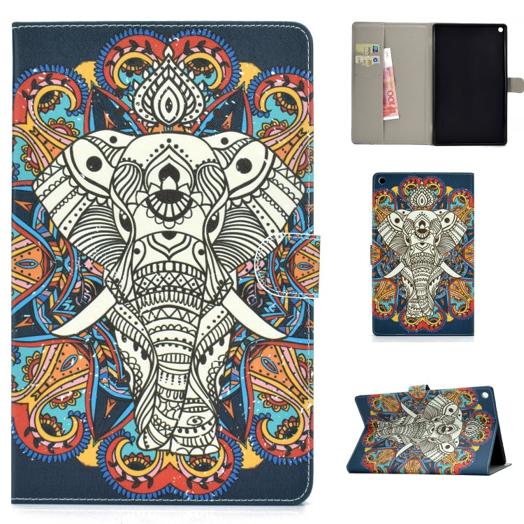 Colored Drawing Pattern Horizontal Flip PU Leather Case with Holder & Card Slot & Sleep / Wake-up Function, For Samsung Galaxy Tab S5e 10.5 T720 / T725, For Amazon Kindle Fire HD 8 2016/2017, For Amazon Kindle Fire HD 10 2017