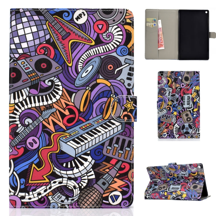 Colored Drawing Pattern Horizontal Flip PU Leather Case with Holder & Card Slot & Sleep / Wake-up Function, For Samsung Galaxy Tab S5e 10.5 T720 / T725, For Amazon Kindle Fire HD 8 2016/2017, For Amazon Kindle Fire HD 10 2017