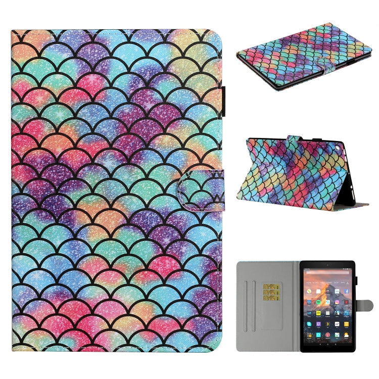 Colored Drawing Pattern Horizontal Flip PU Leather Case with Holder & Card Slot & Sleep / Wake-up Function, For Amazon Kindle Fire HD 8 (2016/2017/2018), For Amazon Kindle Fire HD 8 (2020), For Amazon Kindle Fire HD 10 (2015 / 2017)