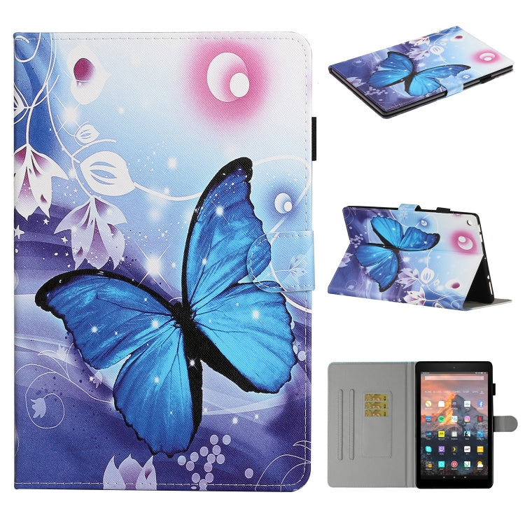 Colored Drawing Pattern Horizontal Flip PU Leather Case with Holder & Card Slot & Sleep / Wake-up Function, For Amazon Kindle Fire HD 8 (2016/2017/2018), For Amazon Kindle Fire HD 8 (2020), For Amazon Kindle Fire HD 10 (2015 / 2017)