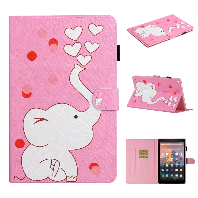 Colored Drawing Pattern Horizontal Flip PU Leather Case with Holder & Card Slot & Sleep / Wake-up Function, For Amazon Kindle Fire HD 8 (2016/2017/2018), For Amazon Kindle Fire HD 8 (2020), For Amazon Kindle Fire HD 10 (2015 / 2017)