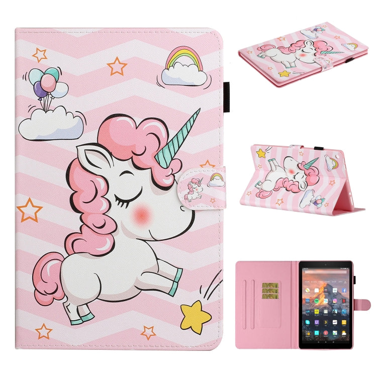 Colored Drawing Pattern Horizontal Flip PU Leather Case with Holder & Card Slot & Sleep / Wake-up Function, For Amazon Kindle Fire HD 8 (2016/2017/2018), For Amazon Kindle Fire HD 8 (2020), For Amazon Kindle Fire HD 10 (2015 / 2017)