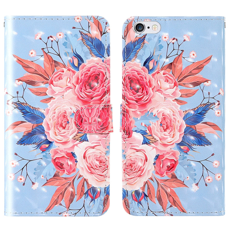 3D Painting Colored Drawing Pattern Horizontal Flip TPU + PU Leather Case with Holder & Card Slots & Wallet & Lanyard, For iPhone 6 / 6s, For iPhone 6 Plus / 6s Plus, For iPhone 7 / 8