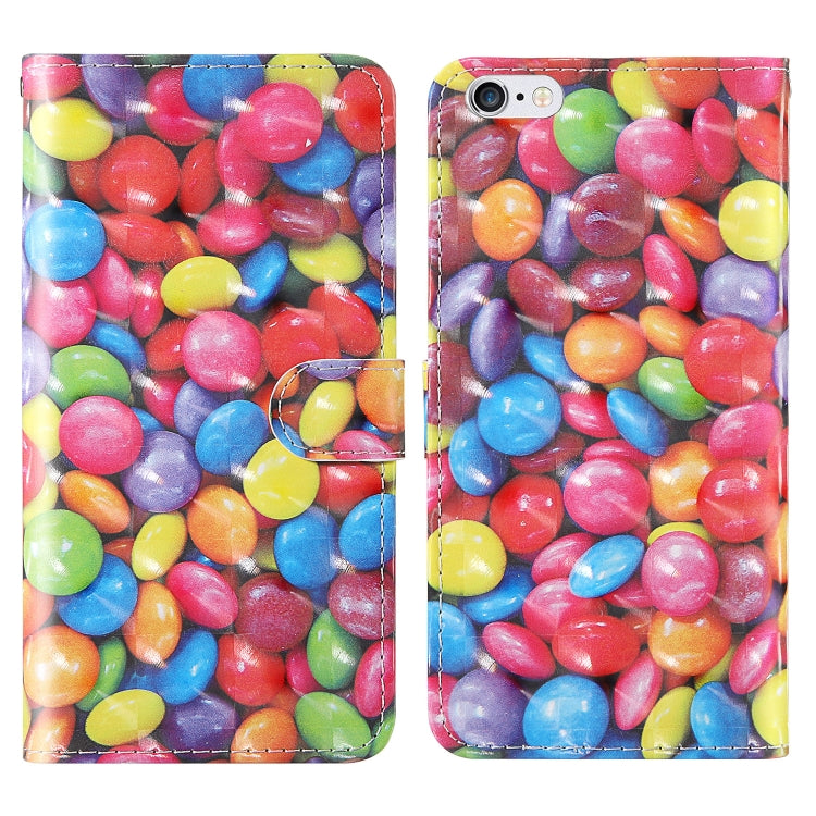 3D Painting Colored Drawing Pattern Horizontal Flip TPU + PU Leather Case with Holder & Card Slots & Wallet & Lanyard, For iPhone 6 / 6s, For iPhone 6 Plus / 6s Plus, For iPhone 7 / 8