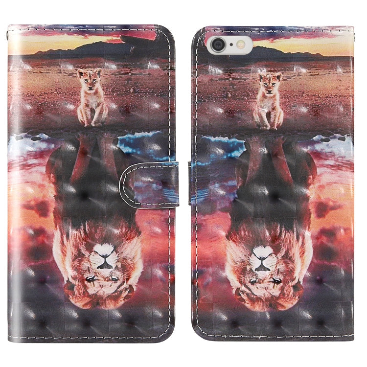 3D Painting Colored Drawing Pattern Horizontal Flip TPU + PU Leather Case with Holder & Card Slots & Wallet & Lanyard, For iPhone 6 / 6s, For iPhone 6 Plus / 6s Plus, For iPhone 7 / 8