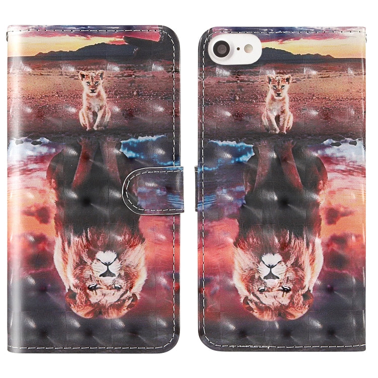 3D Painting Colored Drawing Pattern Horizontal Flip TPU + PU Leather Case with Holder & Card Slots & Wallet & Lanyard, For iPhone 6 / 6s, For iPhone 6 Plus / 6s Plus, For iPhone 7 / 8