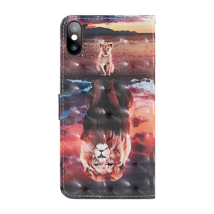 3D Painting Colored Drawing Pattern Horizontal Flip TPU + PU Leather Case with Holder & Card Slots & Wallet & Lanyard, For iPhone XS Max