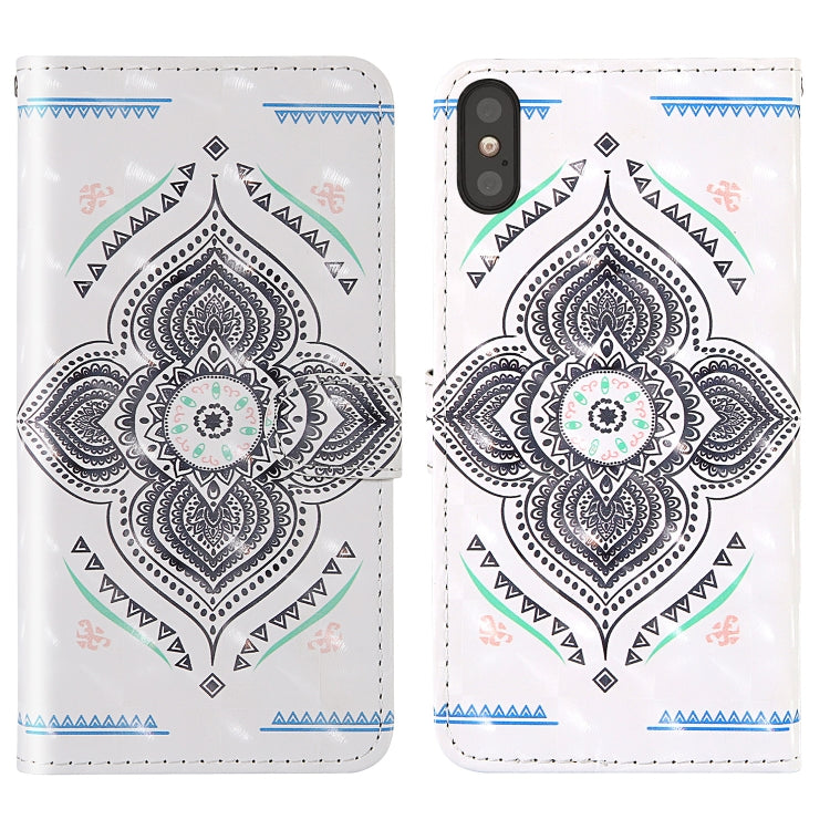 3D Painting Colored Drawing Pattern Horizontal Flip TPU + PU Leather Case with Holder & Card Slots & Wallet & Lanyard, For iPhone XS Max