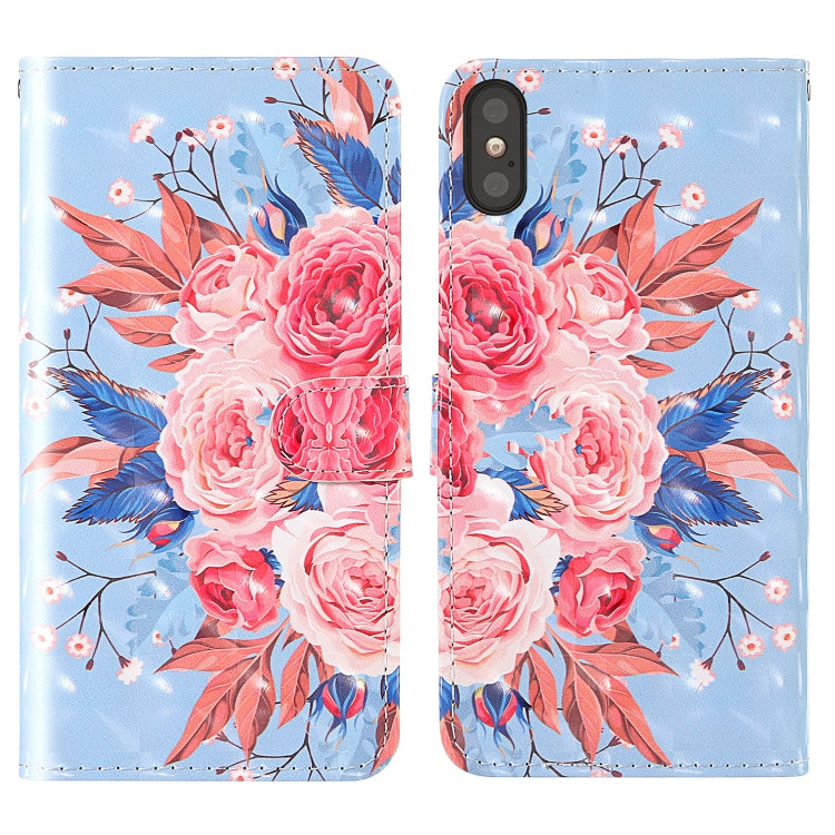 3D Painting Colored Drawing Pattern Horizontal Flip TPU + PU Leather Case with Holder & Card Slots & Wallet & Lanyard, For iPhone XS Max