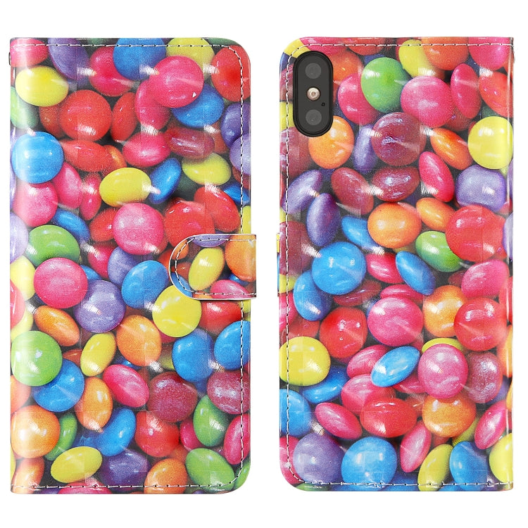 3D Painting Colored Drawing Pattern Horizontal Flip TPU + PU Leather Case with Holder & Card Slots & Wallet & Lanyard, For iPhone XS Max