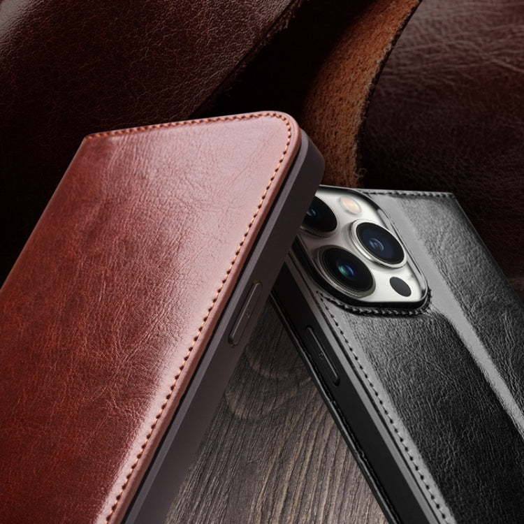 QIALINO Classic Genuine Leather Phone Case, For iPhone 15