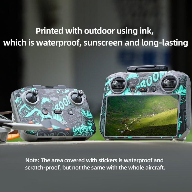 For DJI Mini 4 Pro / RC 2 Drone Body Remote Control Protective Sticker(Green Hat Man)