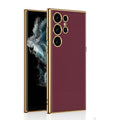 GKK Plating TPU + Leather Full Coverage Phone Case, For Samsung Galaxy S24 Ultra 5G, For Samsung Galaxy S24+ 5G, For Samsung Galaxy S24 5G