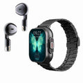 D8 2.01 inch 2 in 1 Bluetooth Earphone Steel Band Smart Watch, Support Health Monitoring / NFC, Steel Band (Black), Steel Band (Silver)