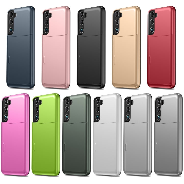 For Samsung Galaxy S24 5G Shockproof Armor Phone Case with Card Slot(Rose Red)