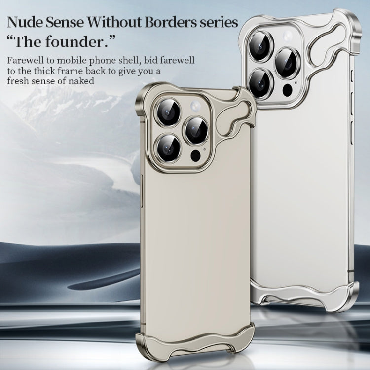 Frameless Metal Corner Pad Phone Case with Lens Film, For iPhone 13 Pro Max, For iPhone 13 Pro, For iPhone 13