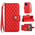 Rhombic Texture Flip Leather Phone Case with Lanyard, For iPhone 14 Pro Max, For iPhone SE 2022 / 2020 / 8 / 7, For iPhone 13 Pro Max, For iPhone 13 Pro