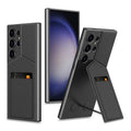 For Samsung Galaxy S23 Ultra 5G GKK Rotor Bracket Recessed Card Bag Full Coverage Phone Case(Black)