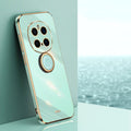 XINLI Straight 6D Plating Gold Edge TPU Shockproof Case with Ring Holder, For Honor Magic7 Pro, For Honor Magic7, For Honor X60 Pro