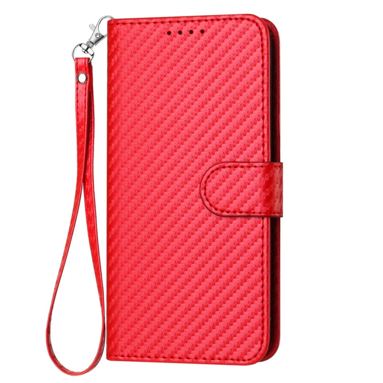 YX0070 Carbon Fiber Buckle Leather Phone Case with Lanyard, For iPhone 13 mini, For iPhone 12 / 12 Pro, For iPhone 12 Pro Max