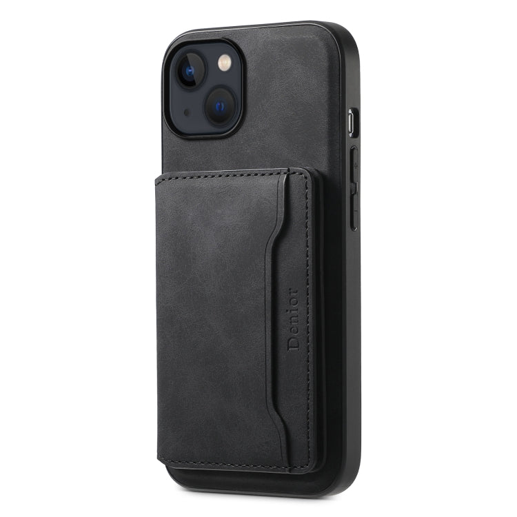 Denior D13 Retro Texture Leather MagSafe Card Bag Phone Case, For iPhone 15 Pro Max, For iPhone 15 Pro, For iPhone 15 Plus, For iPhone 15, For iPhone 14 Plus, For iPhone 13 / 14, For iPhone 14 Pro, For iPhone 14 Pro Max