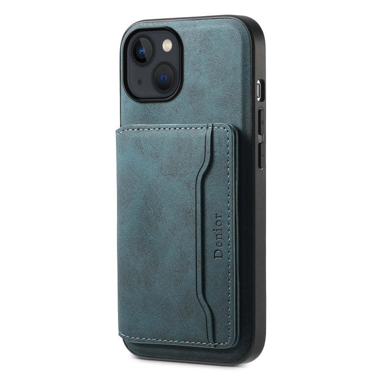 Denior D13 Retro Texture Leather MagSafe Card Bag Phone Case, For iPhone 15 Pro Max, For iPhone 15 Pro, For iPhone 15 Plus, For iPhone 15, For iPhone 14 Plus, For iPhone 13 / 14, For iPhone 14 Pro, For iPhone 14 Pro Max