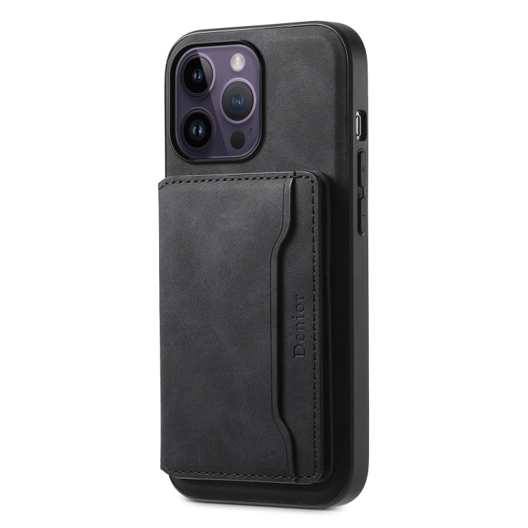 Denior D13 Retro Texture Leather MagSafe Card Bag Phone Case, For iPhone 15 Pro Max, For iPhone 15 Pro, For iPhone 15 Plus, For iPhone 15, For iPhone 14 Plus, For iPhone 13 / 14, For iPhone 14 Pro, For iPhone 14 Pro Max