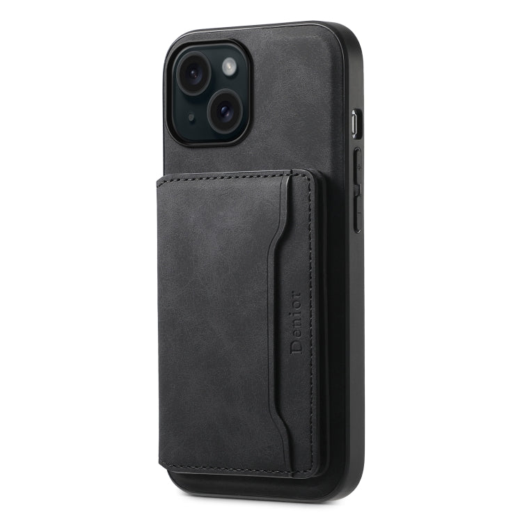 Denior D13 Retro Texture Leather MagSafe Card Bag Phone Case, For iPhone 15 Pro Max, For iPhone 15 Pro, For iPhone 15 Plus, For iPhone 15, For iPhone 14 Plus, For iPhone 13 / 14, For iPhone 14 Pro, For iPhone 14 Pro Max