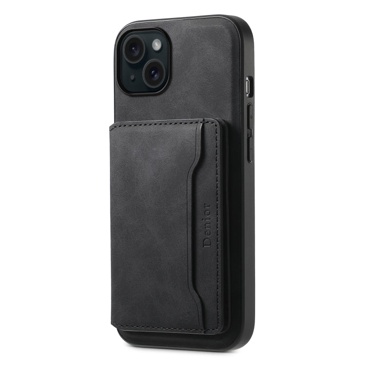 Denior D13 Retro Texture Leather MagSafe Card Bag Phone Case, For iPhone 15 Pro Max, For iPhone 15 Pro, For iPhone 15 Plus, For iPhone 15, For iPhone 14 Plus, For iPhone 13 / 14, For iPhone 14 Pro, For iPhone 14 Pro Max