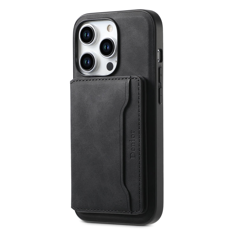 Denior D13 Retro Texture Leather MagSafe Card Bag Phone Case, For iPhone 15 Pro Max, For iPhone 15 Pro, For iPhone 15 Plus, For iPhone 15, For iPhone 14 Plus, For iPhone 13 / 14, For iPhone 14 Pro, For iPhone 14 Pro Max