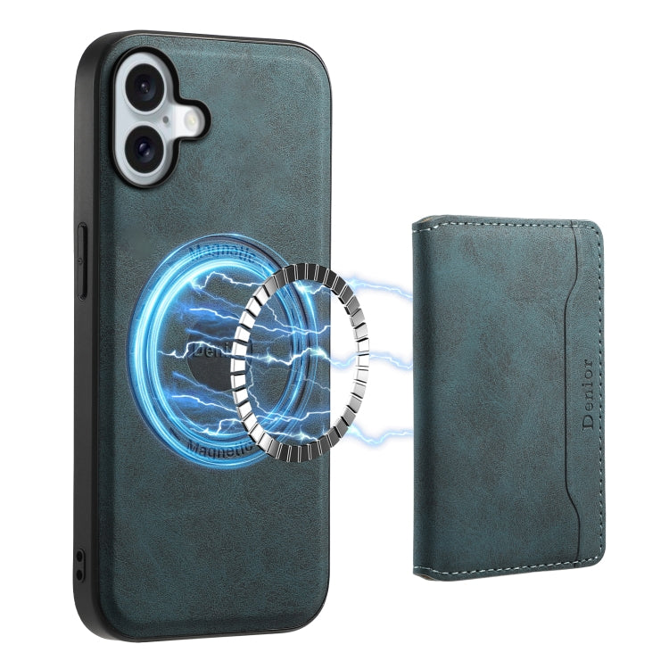 Denior D13 Retro Texture Leather MagSafe Card Bag Phone Case, For iPhone 17 Pro Max, For iPhone 17 Pro, For iPhone 17, For iPhone Air, For iPhone 16 Pro Max, For iPhone 16 Pro, For iPhone 16 Plus, For iPhone 16