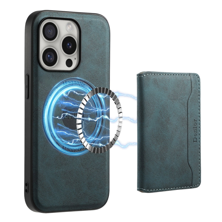 Denior D13 Retro Texture Leather MagSafe Card Bag Phone Case, For iPhone 17 Pro Max, For iPhone 17 Pro, For iPhone 17, For iPhone Air, For iPhone 16 Pro Max, For iPhone 16 Pro, For iPhone 16 Plus, For iPhone 16
