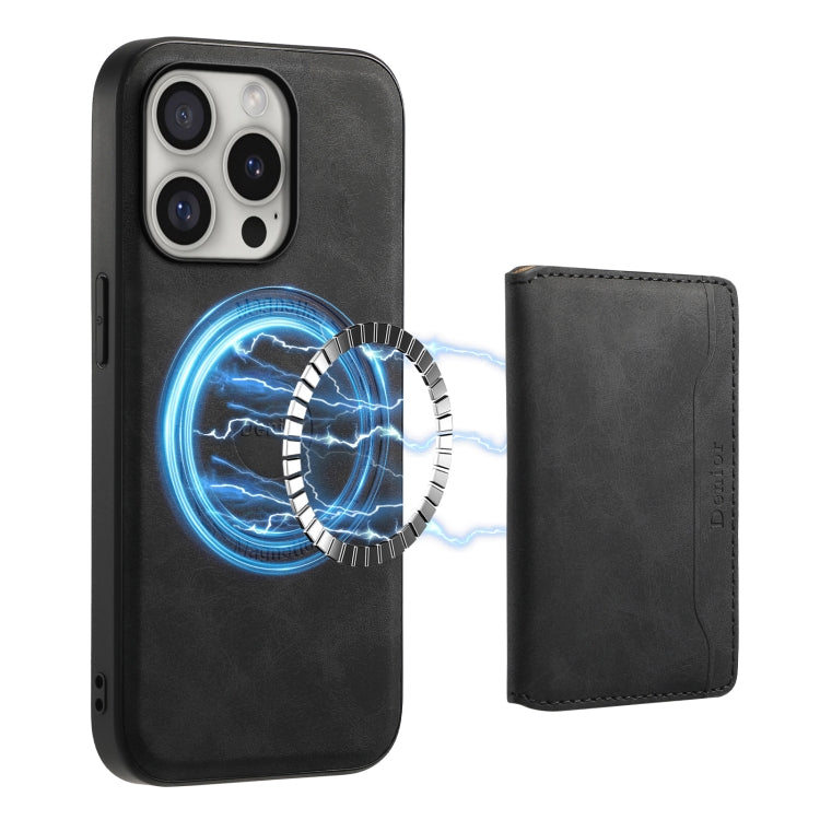 Denior D13 Retro Texture Leather MagSafe Card Bag Phone Case, For iPhone 17 Pro Max, For iPhone 17 Pro, For iPhone 17, For iPhone Air, For iPhone 16 Pro Max, For iPhone 16 Pro, For iPhone 16 Plus, For iPhone 16