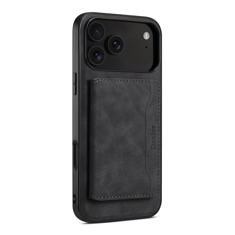 Denior D13 Retro Texture Leather MagSafe Card Bag Phone Case, For iPhone 17 Pro Max, For iPhone 17 Pro, For iPhone 17, For iPhone Air, For iPhone 16 Pro Max, For iPhone 16 Pro, For iPhone 16 Plus, For iPhone 16