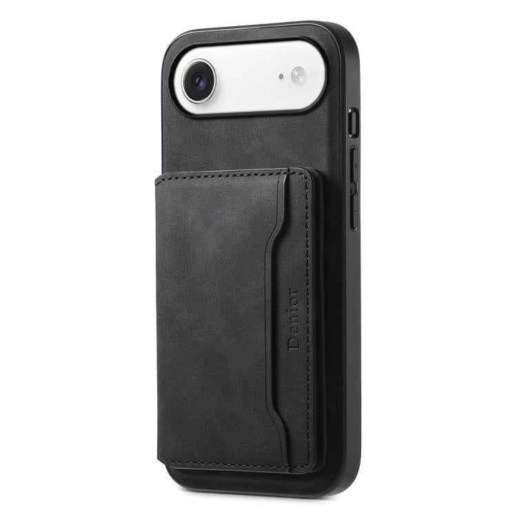 Denior D13 Retro Texture Leather MagSafe Card Bag Phone Case, For iPhone 17 Pro Max, For iPhone 17 Pro, For iPhone 17, For iPhone Air, For iPhone 16 Pro Max, For iPhone 16 Pro, For iPhone 16 Plus, For iPhone 16
