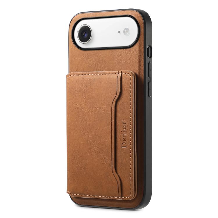 Denior D13 Retro Texture Leather MagSafe Card Bag Phone Case, For iPhone 17 Pro Max, For iPhone 17 Pro, For iPhone 17, For iPhone Air, For iPhone 16 Pro Max, For iPhone 16 Pro, For iPhone 16 Plus, For iPhone 16