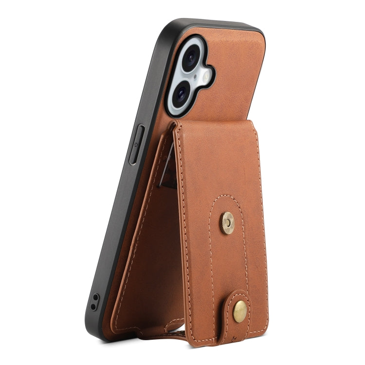 Denior D14 NK Retro Pattern MagSafe Magnetic Card Holder Leather Phone Case, For iPhone 17 Pro Max, For iPhone 17 Pro, For iPhone 17, For iPhone Air, For iPhone 16 Pro Max, For iPhone 16 Pro, For iPhone 16 Plus, For iPhone 16