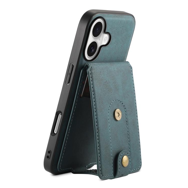 Denior D14 NK Retro Pattern MagSafe Magnetic Card Holder Leather Phone Case, For iPhone 17 Pro Max, For iPhone 17 Pro, For iPhone 17, For iPhone Air, For iPhone 16 Pro Max, For iPhone 16 Pro, For iPhone 16 Plus, For iPhone 16