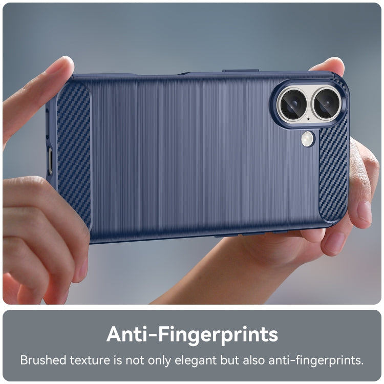 Brushed Texture Carbon Fiber TPU Phone Case, For iPhone 16