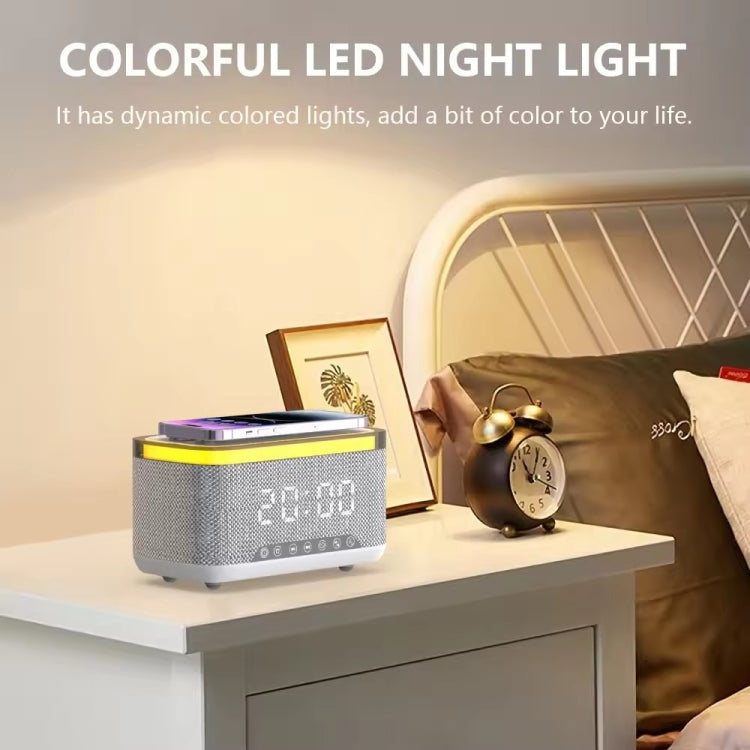 AEC S300 Portable 10W Power Multifunction Bluetooth Speaker Alarm Clock Wireless Charger, S300