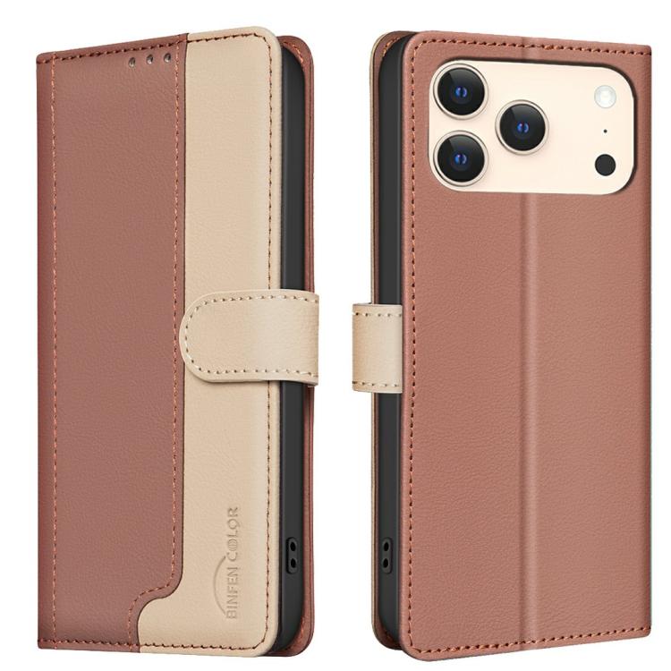 Color Matching RFID Anti-theft Leather Phone Case, For iPhone 17e / 16e, For iPhone 17 Pro Max, For iPhone 17 Pro, For iPhone 17