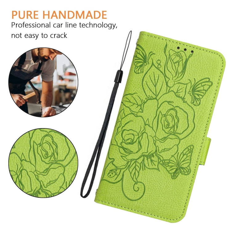 Embossed Rose RFID Anti-theft Leather Phone Case, For iPhone 15, For iPhone 14 Plus, For iPhone 14 / 13, For iPhone 14 Pro