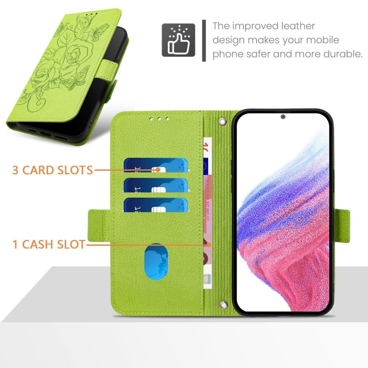 Embossed Rose RFID Anti-theft Leather Phone Case, For iPhone SE 2024, For iPhone 16 Pro Max, For iPhone 16 Pro, For iPhone 16 Plus