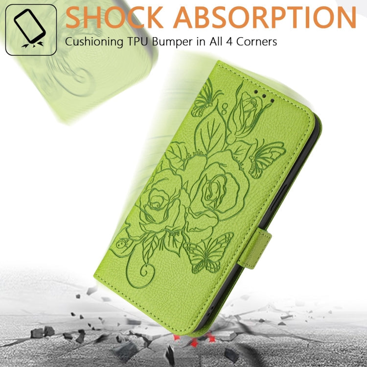 Embossed Rose RFID Anti-theft Leather Phone Case, For iPhone SE 2024, For iPhone 16 Pro Max, For iPhone 16 Pro, For iPhone 16 Plus