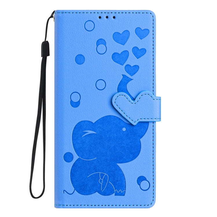 Cartoon Elephant Embossed Leather Phone Case, For iPhone 11, For iPhone 11 Pro, For iPhone X / XS, For iPhone XR