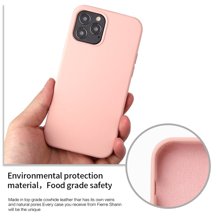 For iPhone 12 / 12 Pro Solid Color Liquid Silicone Shockproof Protective Case(Black)