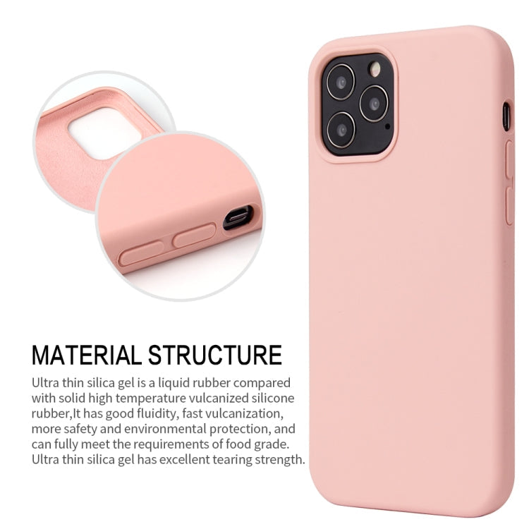 For iPhone 12 / 12 Pro Solid Color Liquid Silicone Shockproof Protective Case(Diamond Blue)