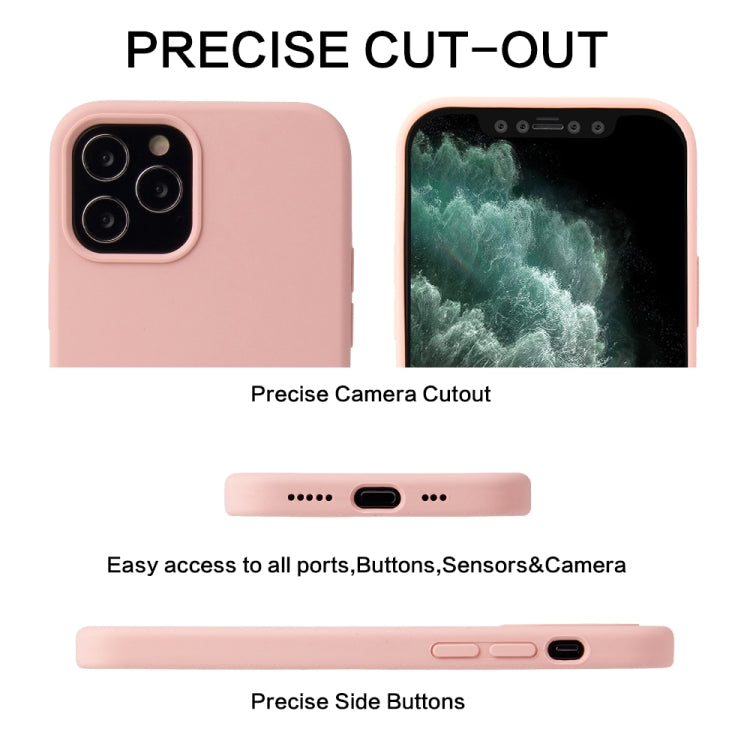 For iPhone 12 / 12 Pro Solid Color Liquid Silicone Shockproof Protective Case(Diamond Blue)