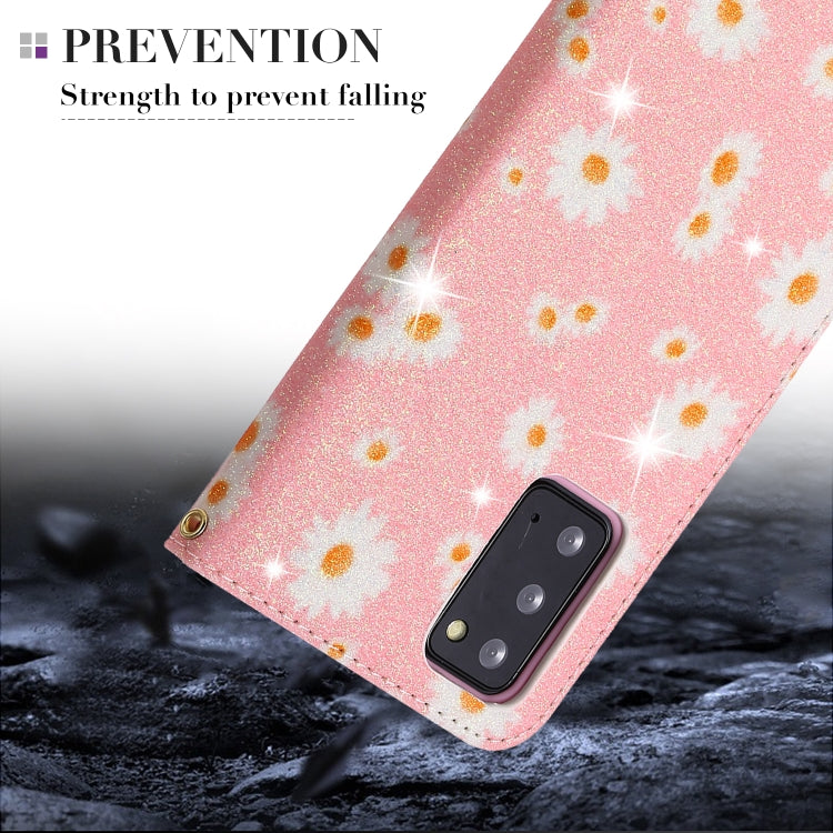 Glittering Daisy Magnetic Horizontal Flip Leather Case with Holder & Card Slots & Photo Frame, For Samsung Galaxy Note20