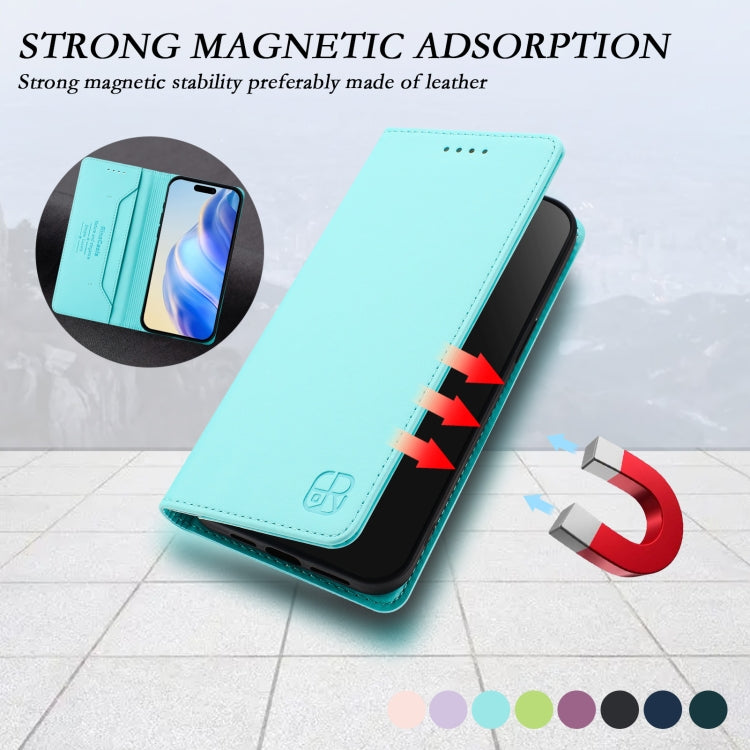 RC01 Dual-Folded Magnetic Suction RFID Leather Phone Case, For iPhone 17e / 16e, For iPhone 17 Pro Max, For iPhone 17 Pro